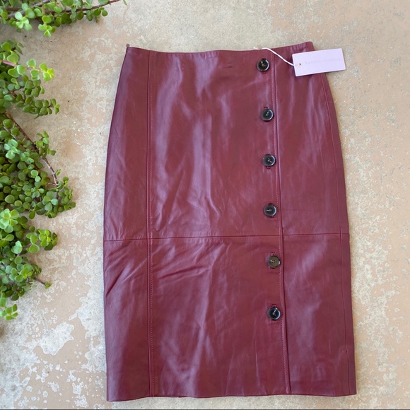 Rachel Parcell Dresses & Skirts - Rachel Parcell Cognac Red Leather Pencil Skirt